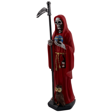 Figura de resina vermelha Santa Muerte 15cm.