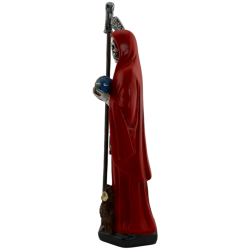 Rode Santa Muerte harsfiguur 15 cm.