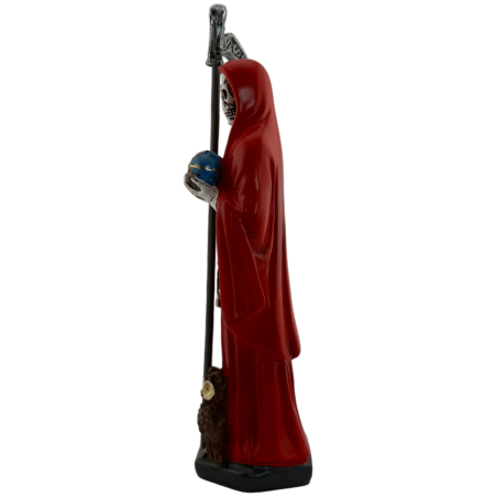 Figura in resina rossa di Santa Muerte 15 cm.