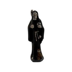 Figura Resina Santa Muerte Negra 5cm en lata