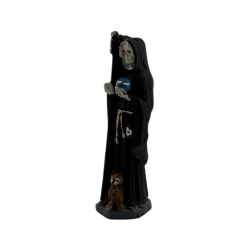 Czarna figurka z żywicy Santa Muerte 5 cm w puszce