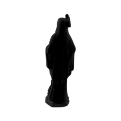 Figurină din rășină Santa Muerte neagră de 5 cm în tablă