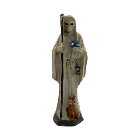 Weiße Santa Muerte-Figur aus Kunstharz, 5 cm, in Zinn