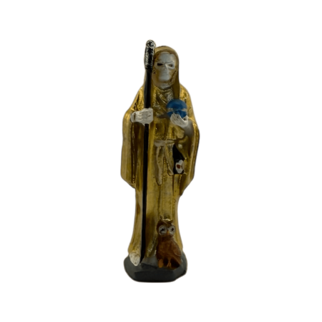 Figurină din rășină Golden Santa Muerte 5cm în tablă