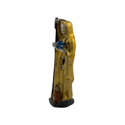 Goldene Weihnachtsmann-Muerte-Harzfigur, 5 cm, in Dose