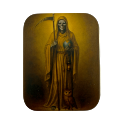 Golden Santa Muerte Resin Figure 5cm in tin