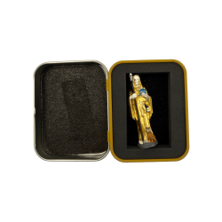 Golden Santa Muerte Resin Figure 5cm in tin