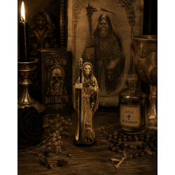 Goldene Weihnachtsmann-Muerte-Harzfigur, 5 cm, in Dose