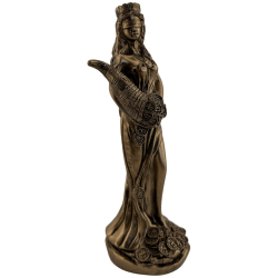 Figurine en résine Déesse de la Fortune, socle rond de 15 cm