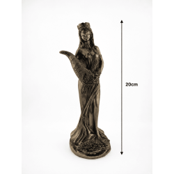 Statuetta in resina della Dea della Fortuna, base rotonda, alta 20 cm.