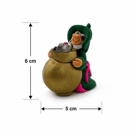 Mică Vrăjitoare a Sănătății cu Cazan 6x5cm - Amuletă Ezoterică