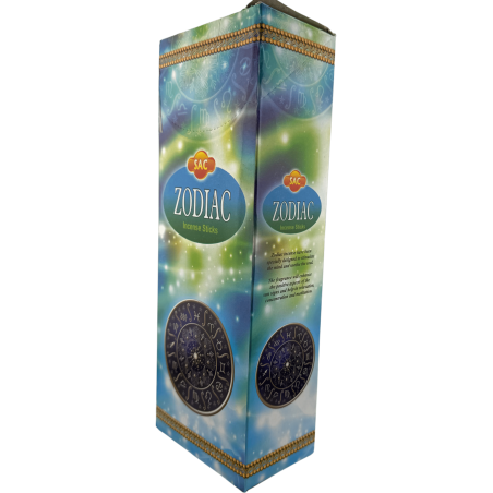 Encens Zodiaque SAC - Boîte de 6 paquets hexagonaux de 20 bâtonnets chacun, soit 120 bâtonnets d'encens