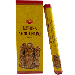 SAC Lucky Buddha Räucherstäbchen – Schachtel mit 6 sechseckigen Packungen à 20 Stäbchen, insgesamt 120 Räucherstäbchen