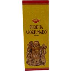 Incenso SAC Lucky Buddha - Caixa com 6 embalagens hexagonais de 20 varetas cada, totalizando 120 varetas de incenso.