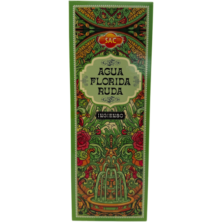 Encens SAC Florida Water Rue - Boîte de 6 paquets hexagonaux de 20 bâtonnets chacun, soit 120 bâtonnets d'encens
