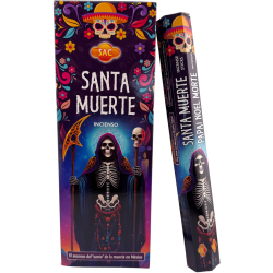 SAC Santa Muerte Rökelse - Ask med 6 sexkantiga förpackningar med 20 pinnar vardera, 120 rökelsepinnar