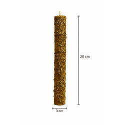 Candela al miele con ruta - 100% cera d'api autentica - Protezione, annullamento incantesimi e purificazione