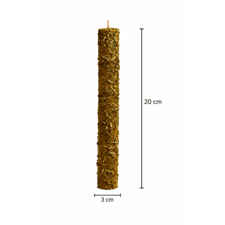 Candela al miele con ruta - 100% cera d'api autentica - Protezione, annullamento incantesimi e purificazione