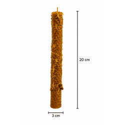 Vela de Mel com Calêndula - 100% Cera de Abelha Genuína - Alegria, Sucesso, Desbloqueio, Elevação...