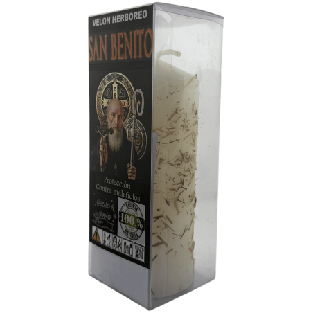 Velón Herboreo San Benito - Velón Esotérico 14x6cm - Protección contra maleficios