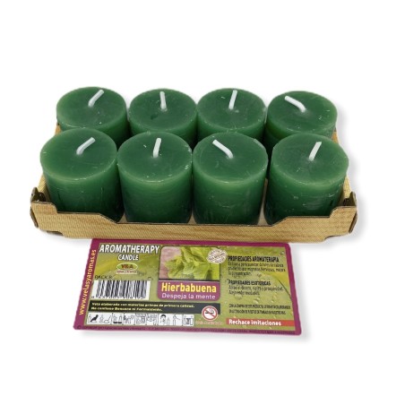 Pachet de 8 lumânări ezoterice cu mentă verde 3,8x3,5cm - Lumânări și arome