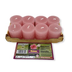 Pack 8 Espelmes de Rosa Esotèriques 3,8x3,5cm -...