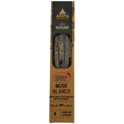 Encens Musc Blanc Bio AROMA Nature - 8 bâtonnets, durée 1 heure