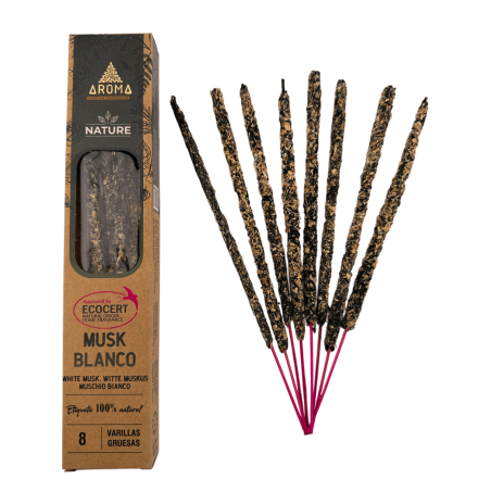 Pack 3x Encens Orgànic Almesc Blanc AROMA Nature - 8 varetes 1h durada