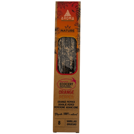 3-pack ekologisk apelsinpepparrökelse AROMA Nature - 8 pinnar, 1 timmes varaktighet