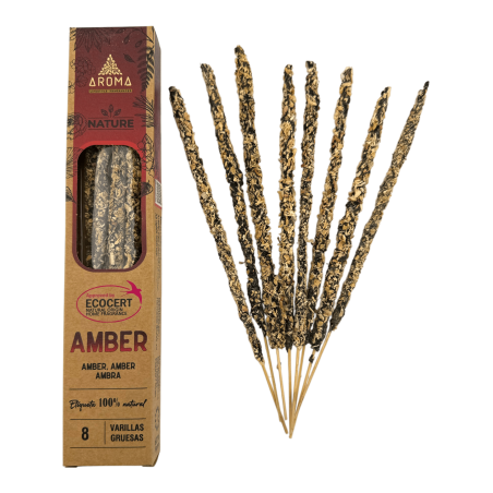 AROMA Nature Organisk Amber Rökelse - 8 pinnar, 1 timmes varaktighet