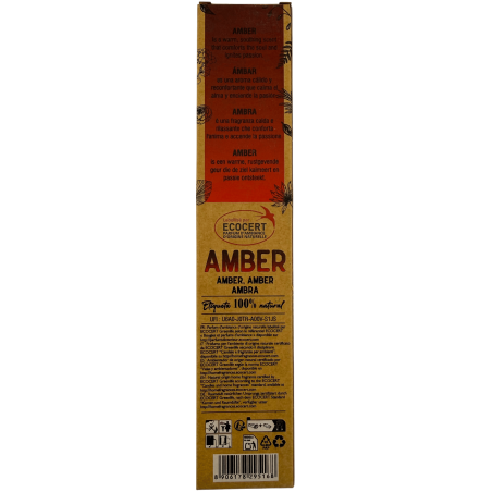 AROMA Nature Organic Amber Incense Box - 12 pudełek po 8 grubych patyczków