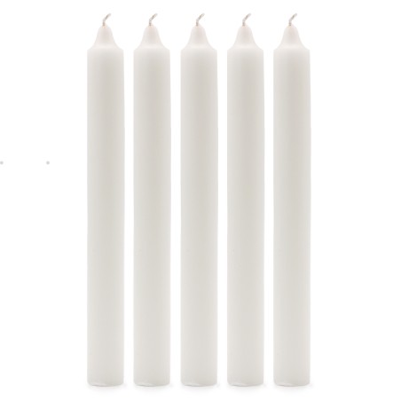 Velas a Granel de Color Sólido - Blanco Rústico - Paquete de 10  - 5