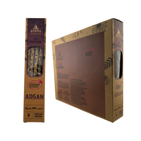 AROMA Nature Bio-Argan-Räucherstäbchenbox – 12 Schachteln mit je 8 dicken Stäbchen