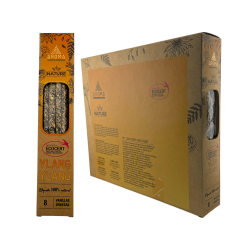 Caja Incienso Orgánico Ylang Ylang AROMA Nature - 12 cajitas de 8 barritas gruesas