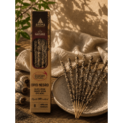 AROMA Nature Bio-Räucherstäbchen mit schwarzem Opium – 8 Stück, Brenndauer 1 Stunde