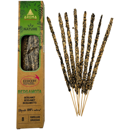 AROMA Nature Incenso biologico al bergamotto - 8 bastoncini, durata 1 ora