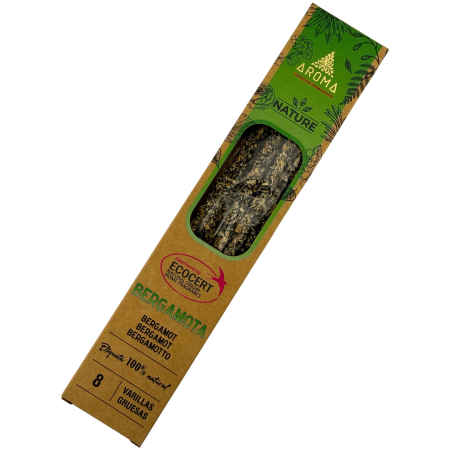AROMA Nature Organic Bergamot Incense - 8 sticks, 1 hour duration