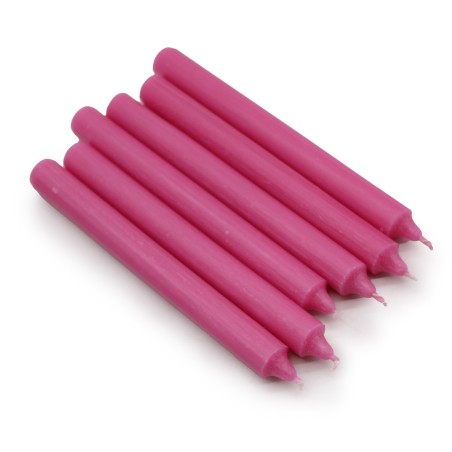 Velas a Granel de Color Sólido - Rosa Profundo Rústico - Paquete de 10  - 6