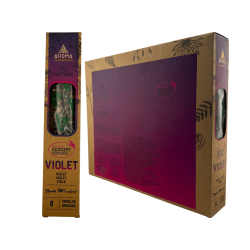 Boîte d'encens violet bio AROMA Nature - 12 boîtes de 8 bâtonnets épais