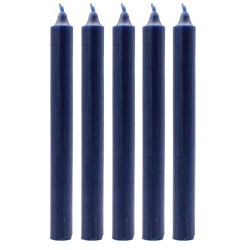 Velas a granel de color sólido - Azul marino rústico - Paquete de 10  - 5
