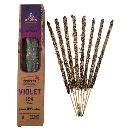 Pack 3x Incienso Orgánico Violeta AROMA Nature - 8 varillas 1h duración