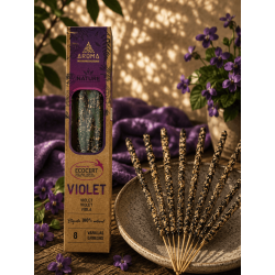 Lot de 3 encens bio à la violette AROMA Nature - 8 bâtonnets, durée 1 heure