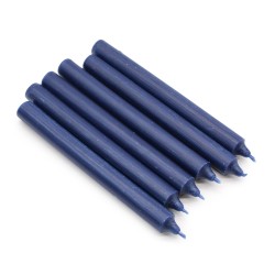Velas a granel de color sólido - Azul marino rústico - Paquete de 10  - 6