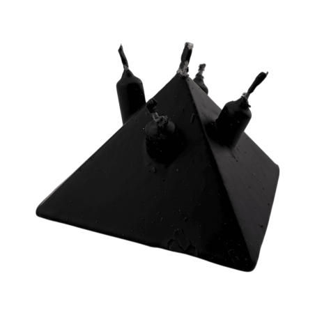 Pyramid Candle with 5 Wicks, Black, 10x10x7 cm - Esoteric Candle