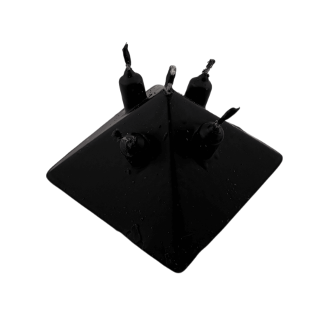 Pyramidenkerze mit 5 Dochten, Schwarz, 10 x 10 x 7 cm – Esoterische Kerze
