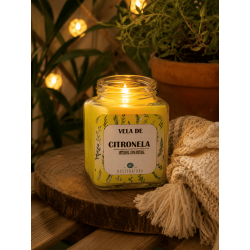 Bougie à la citronnelle et au soja en pot de verre 7x8cm - Anti-moustiques naturel