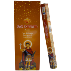 Encens SAC San Expedito - Boîte de 6 paquets hexagonaux de 20 bâtonnets chacun, soit 120 bâtonnets d'encens
