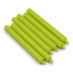 Velas a granel de color sólido - Verde lima rústico - Paquete de 10  - 6