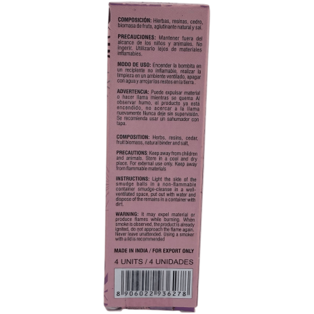 Bombitas de Incienso Lavanda Wild Craft Golden Nag Vijayshree - 4 bombitas