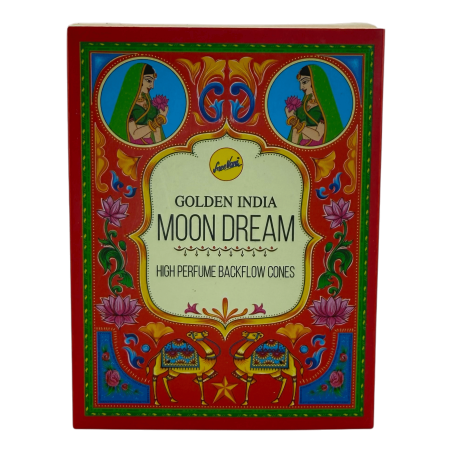 SREE VANI Golden India Backflow Moon Dream Incense Cones - Pack of 10 blackflow cones